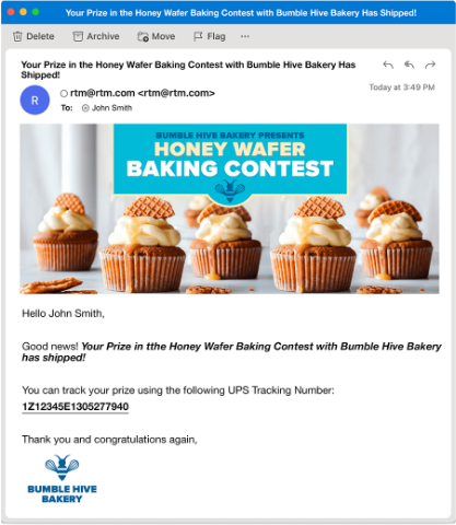A screenshot of a customer support email