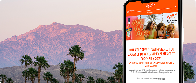 Aperol Sweepstakes mobile